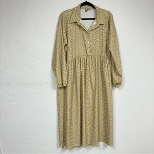 ASOS Yellow Ditsy Floral Midi Dress Womens 10 Long Sleeve Prairie Cottage Core